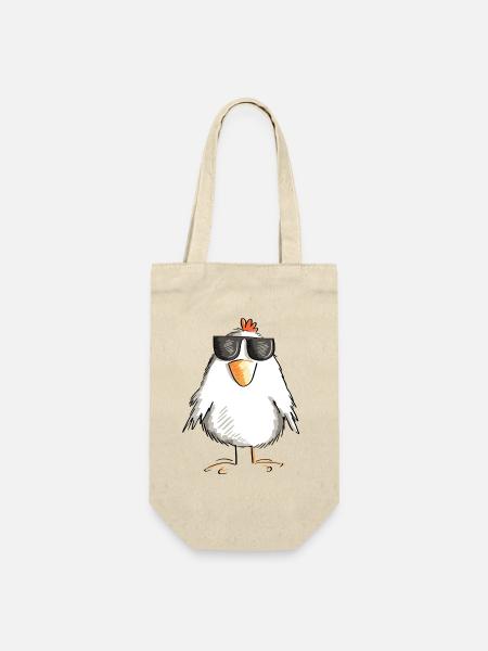 Poulet avec des lunettes de soleil cool - coq - oie - Sac à bouteille - nature