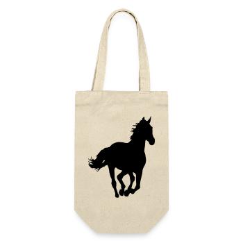 Ein Pferd. - Geschenkbeutel für Flaschen - Natur - Vorne