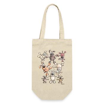 Hunde Zirkus - Geschenkbeutel für Flaschen - Natur - Vorne