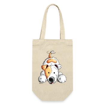 Süßer Jack Russell - Geschenkbeutel für Flaschen - Natur - Vorne