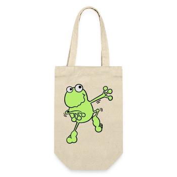 Tanzender Frosch - Geschenkbeutel für Flaschen - Natur - Vorne