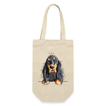 Gordon Setter - Hund - Dog - Comic - Geschenkbeutel für Flaschen - Natur - Vorne