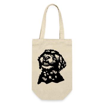 Lagotto Romagnolo Kopf - Geschenkbeutel für Flaschen - Natur - Vorne