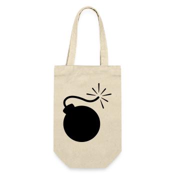 Burning bomb with long fuse logo - Gift Bag for Bottles - nature - Front