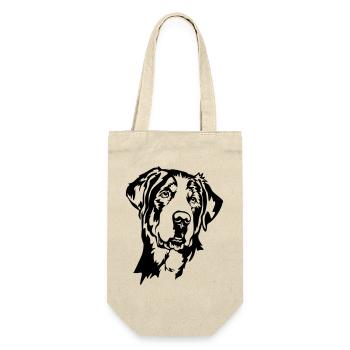 Großer Schweizer Sennenhund Kopf - Geschenkbeutel für Flaschen - Natur - Vorne
