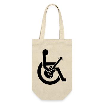 Wheelchair, wheelchair, guitar, guitarist, disability* - Gift Bag for Bottles - nature - Front