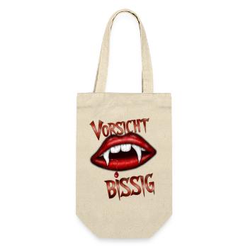 Vorsicht bissig - Geschenkbeutel für Flaschen - Natur - Vorne