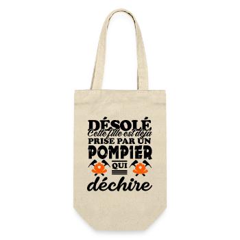 fille prise par un pompier qui déchire - Sac à bouteille - nature - Devant