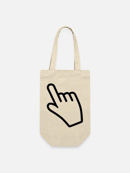 Hand zeigt mit dem Zeigefinger auf etwas - Geschenkbeutel für Flaschen - Natur