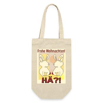 Osterhasen Weihnachtsfeier - Geschenkbeutel für Flaschen - Natur - Vorne