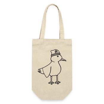 Möwe Anarchie – Freche maritim Hipster Küstenkunst - Geschenkbeutel für Flaschen - Natur - Vorne