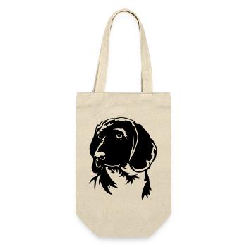 Bavarian Mountain Sweat Dog Head - Gift Bag for Bottles - nature - Front
