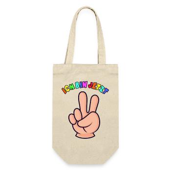 2.Geburtstag Kleinkind Geschenk 2 Finger - Geschenkbeutel für Flaschen - Natur - Vorne