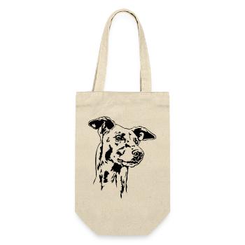 GREYHOUND Portrait Greyhound Greyhounds Wilsigns - Gift Bag for Bottles - nature - Front
