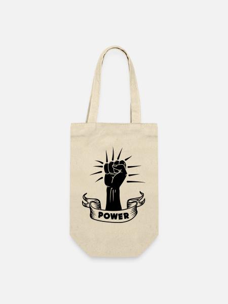 Power schwarze Faust - Geschenkbeutel für Flaschen - Natur