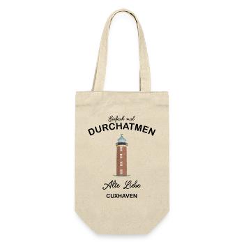 Cuxhaven, Hamburger Leuchtturm an der Alten Liebe - Geschenkbeutel für Flaschen - Natur - Vorne