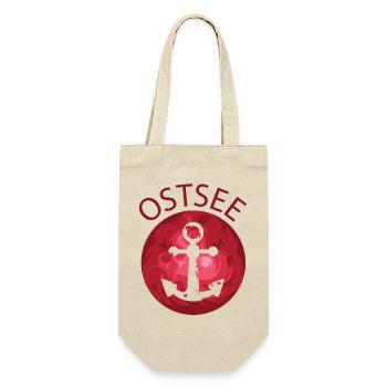 Ostsee See Anker Symbol Sonne Mond Illustration - Geschenkbeutel für Flaschen - Natur - Vorne