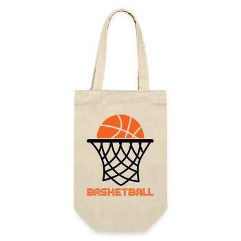 Basketball Basketballer - Geschenkbeutel für Flaschen - Natur - Vorne