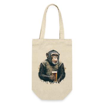 Schimpanse Bier Cool Illustration - Geschenkbeutel für Flaschen - Natur - Vorne