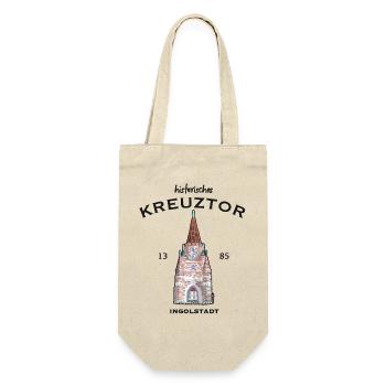 Ingolstadt, kultiges Kreuztor, Bayern - Geschenkbeutel für Flaschen - Natur - Vorne