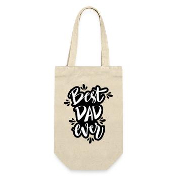 Meilleur papa de tous les temps : typographie de texte en noir et blanc - Sac à bouteille - nature - Devant