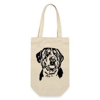 Grosser Schweizer Sennenhund Portrait Wilsigns - Geschenkbeutel für Flaschen - Natur - Vorne