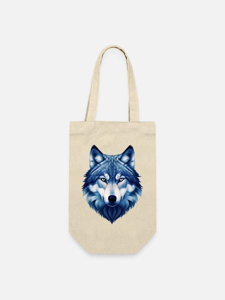 Wolf - Geschenkbeutel für Flaschen - Natur