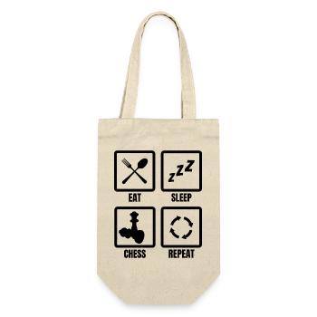 Schach Routine - Geschenkbeutel für Flaschen - Natur - Vorne