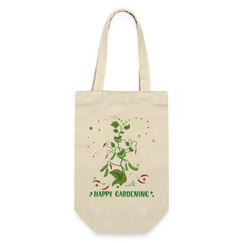 Happy Gardening - Geschenkbeutel für Flaschen - Natur - Vorne