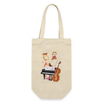 Christmas with robin and music - Gift Bag for Bottles - nature - Front