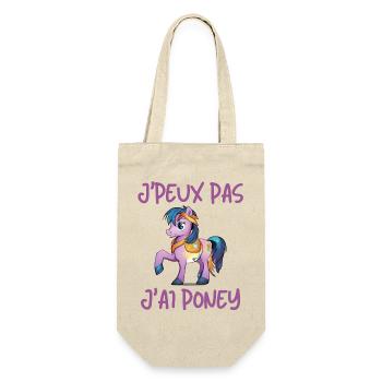 j'peux pas j'ai poney, poney, équitation - Sac à bouteille - nature - Devant