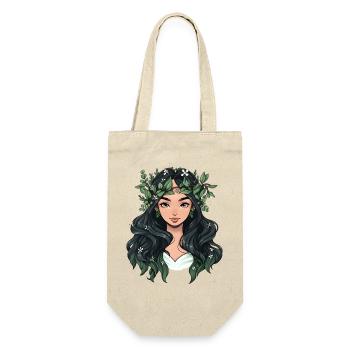 Portrait of a young woman in cartoon style - Gift Bag for Bottles - nature - Front