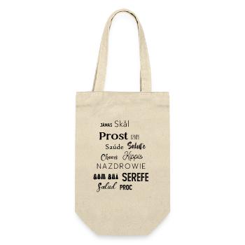 Cheers Prost Salute - Geschenkbeutel für Flaschen - Natur - Vorne