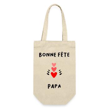 DAD. FATHER'S DAY. HAPPY FATHER'S DAY. HAPPY BIRTHDAY. - Gift Bag for Bottles - nature - Front
