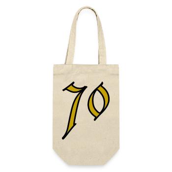 70. 70 JAHRE. 70. JAHRESTAG. 70-JÄHRIGES JUBILÄUM. - Geschenkbeutel für Flaschen - Natur - Vorne