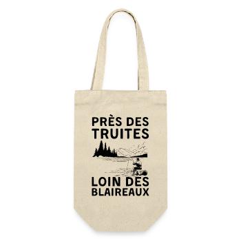 Humour pêche truite - Sac à bouteille - nature - Devant