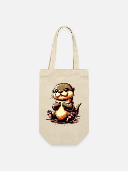 Otter - Geschenkbeutel für Flaschen - Natur
