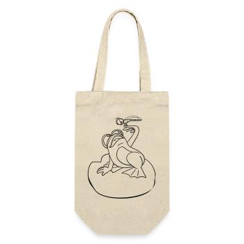 Frog Dragonfly coloring page hand-illustrated - Gift Bag for Bottles - nature - Front