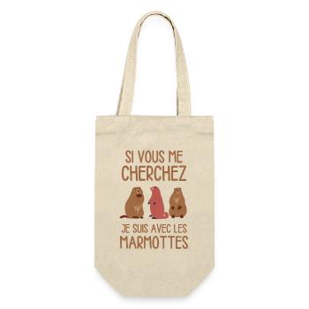 Humour marmotte randonnée nature dormir - Sac à bouteille - nature - Devant