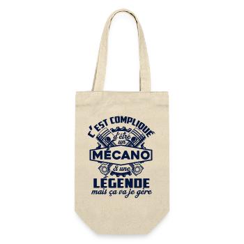 mécanicien mécano légendaire - Sac à bouteille - nature - Devant