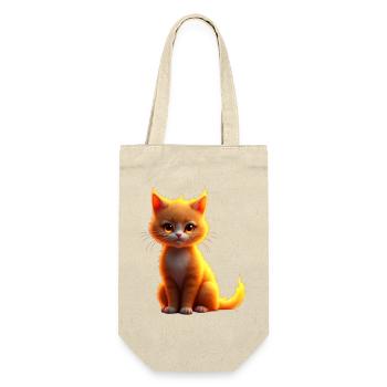 Flammenkatze Fantasie - Geschenkbeutel für Flaschen - Natur - Vorne