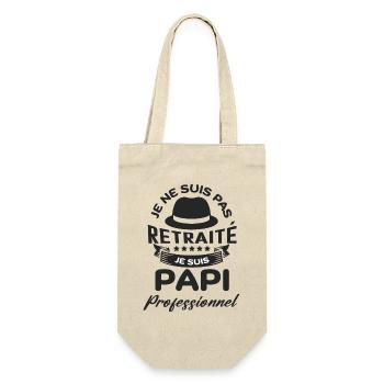 Je suis pas retraité je suis papi pro - Sac à bouteille - nature - Devant