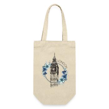 London Big Ben England Blumen Line Art Kunst - Geschenkbeutel für Flaschen - Natur - Vorne