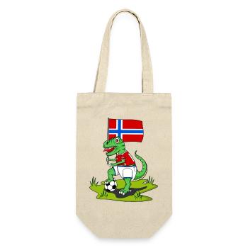 Norwegen Flagge Dinosaurier Rex Fußball  - Geschenkbeutel für Flaschen - Natur - Vorne