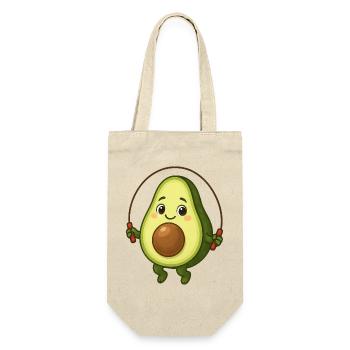 Süße Avocado Cartoon Sport Skipping Seil - Geschenkbeutel für Flaschen - Natur - Vorne