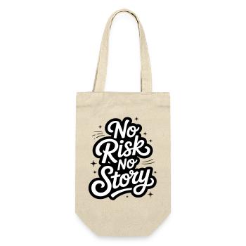 No Risk No Story - Geschenkbeutel für Flaschen - Natur - Vorne