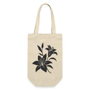 Elegante monochrome florale Illustration - Geschenkbeutel für Flaschen - Natur - Vorne