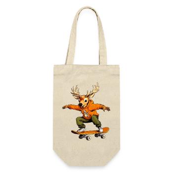 Skateboard Deer - Gift Bag for Bottles - nature - Front