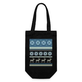 Sparkling Winter Scene - Gift Bag for Bottles - black - Front