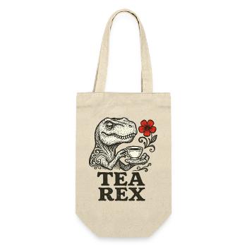 Dinosaur with Tea and Floral Accent - Gift Bag for Bottles - nature - Front